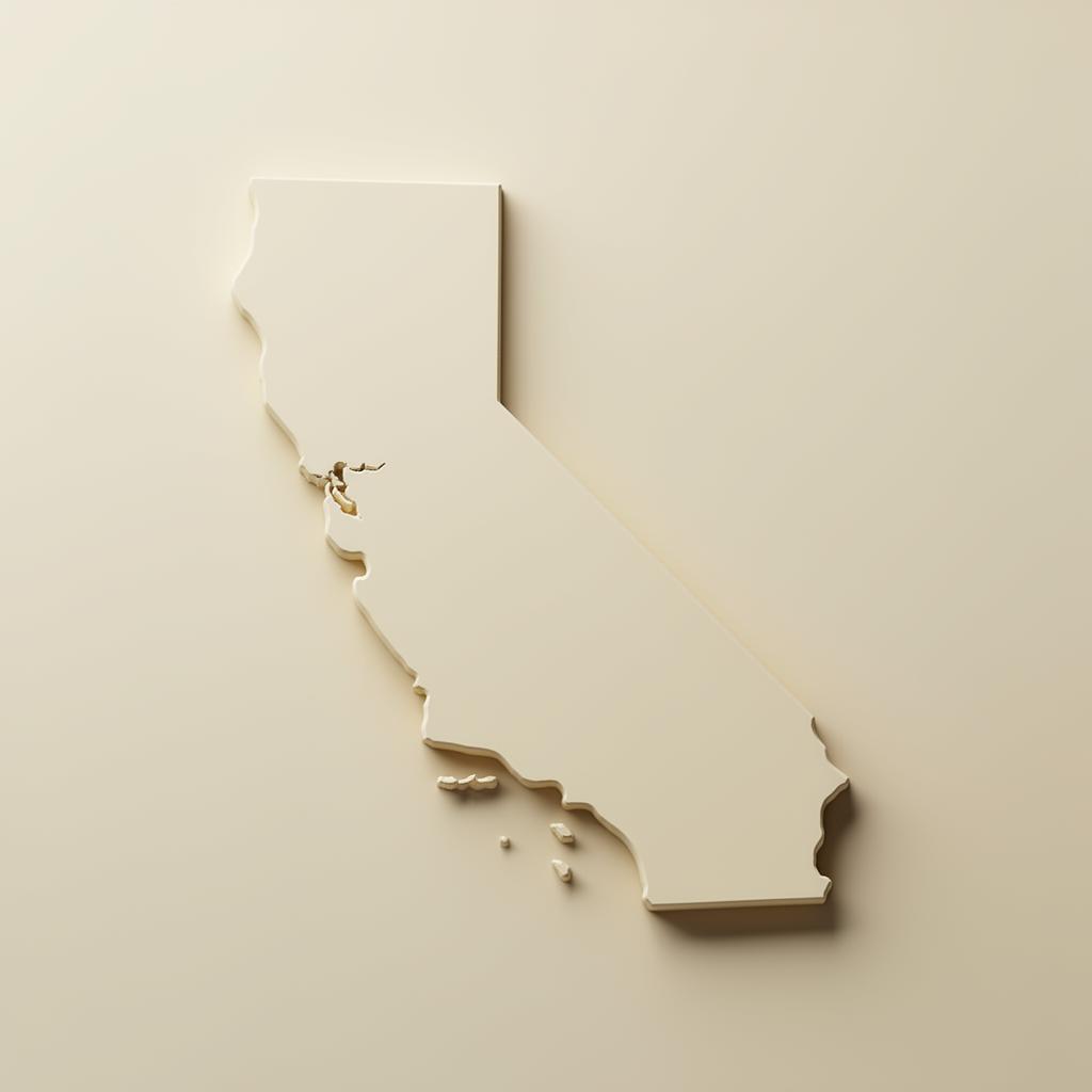 Ivory silhouette of California